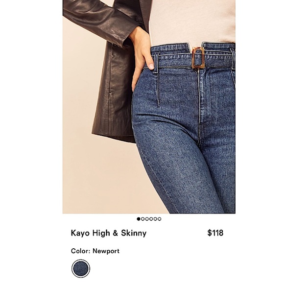 Reformation Kayo High Rise Skinny Jeans w/ Belt Size 28 - Picture 3 of 10